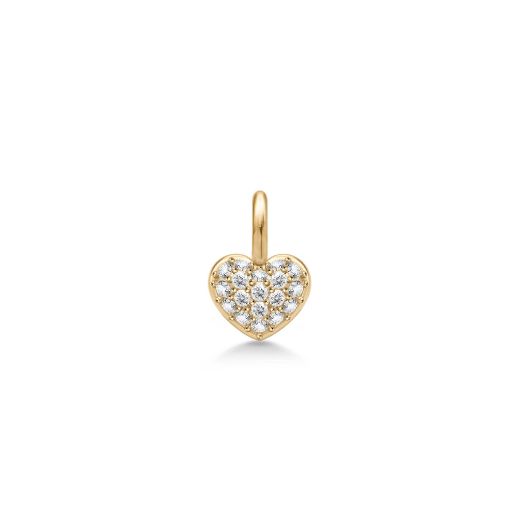 Gold Heart Pendant With Crystals